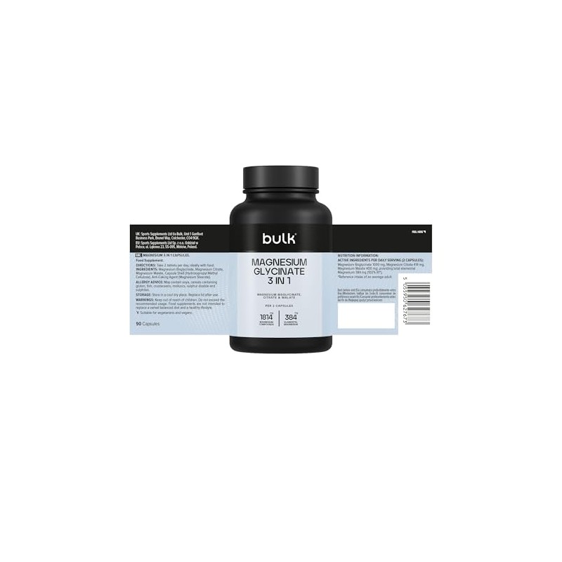 Bulk Magnesium Glycinate 3-in-1 Complex | 1800mg High Absorption |