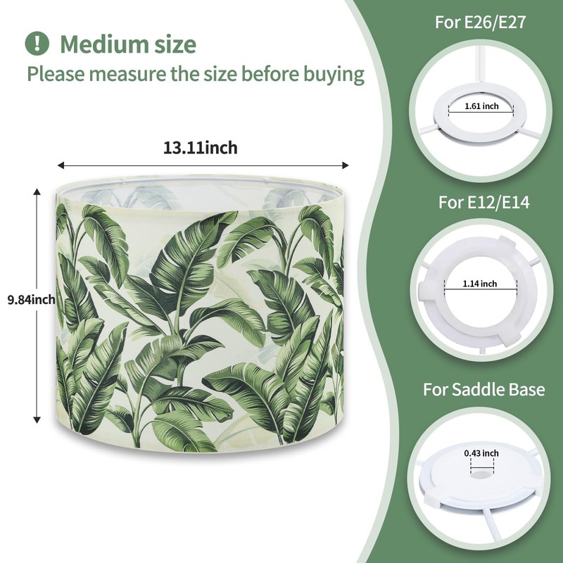 Espossi Lamp Shades For Table Lamps, HD Printing Green Banana