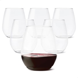 TOSSWARE POP 18oz Stemless Wine Glass Set of 48, , Recyclable, Unbreakable & Crystal Clear Plastic Wine Glasses