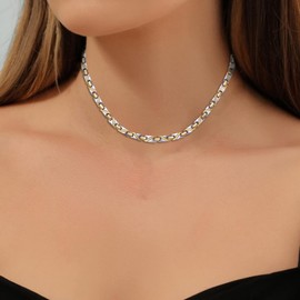 'WOLLET Jewelry Titanium Germanium Magnetic Health Necklace for Men or Women – Solid Gold 6 mm (1/4.5), Stainless Steel