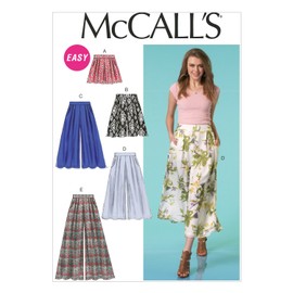 Mccall's Patterns 7131, Misses Shorts and Pants, Chiffon, Size B5 (8-10-12-14-16)