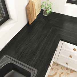 EPPKILY Black Wood Contact Paper Peel and Stick Wood Grain Wallpaper Peel and Stick Countertops Waterproof Contact Paper for Kitchen Cabinet Vinyl Wrap Table Self Adhesive Contact Paper 15.7"×118"