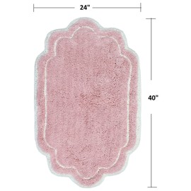 Home Weavers Allure Collection 100% Cotton Tufted Bathroom Rug, Soft and Absorbent Bath Rugs, Non-Slip Bath Carpet, Machine Wash Dry Bath Mats for Bathroom Floor- 24"x40" Bath Rug, Pink