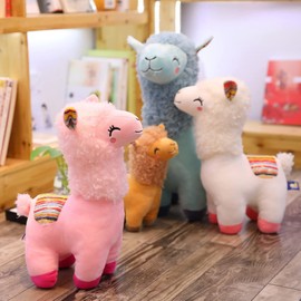 RAILONCH Alpaca Soft Toy, Plush Toy, Cute Llama Doll, Plush Cuddly Toy for Baby, Children, Girls, Christmas, Birthday Gift (Pink, 25 cm)
