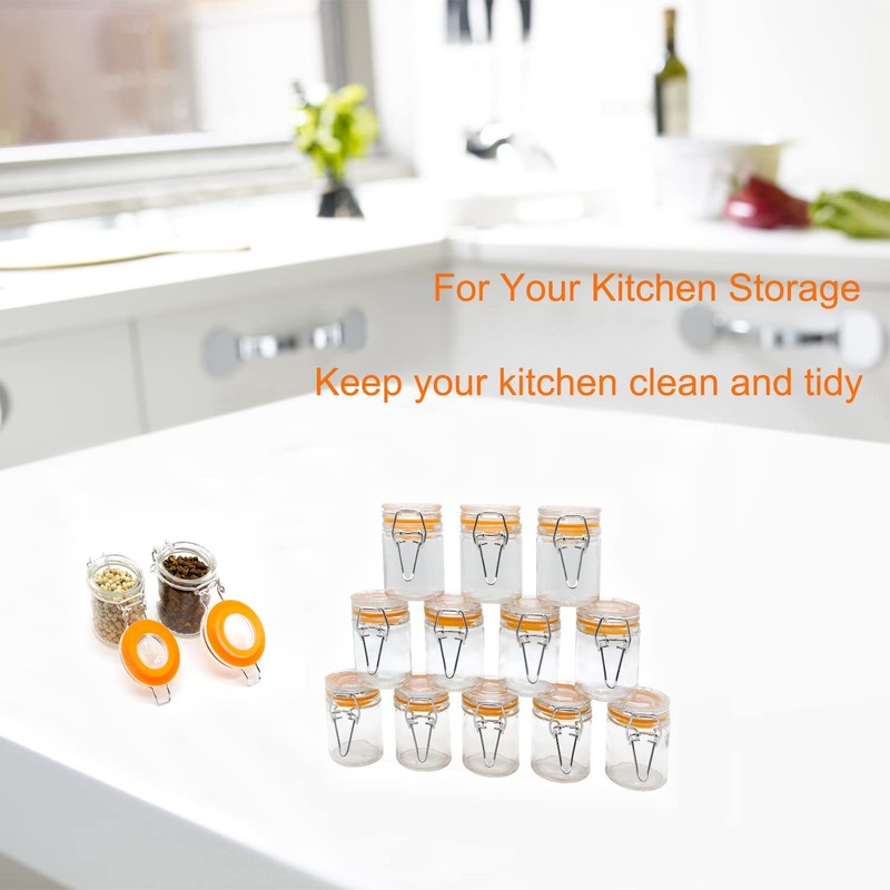 Homelike Style 1.7 oz Mini Glass Spice Bottles, 24 Pack