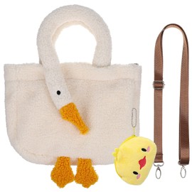 PACKOVE Goose Plush Bag Goose Crossbody Bags Novelty Goose Tote Funny Shoulder Purse Kawaii Crossbody Bag Plush Shoulder Bag