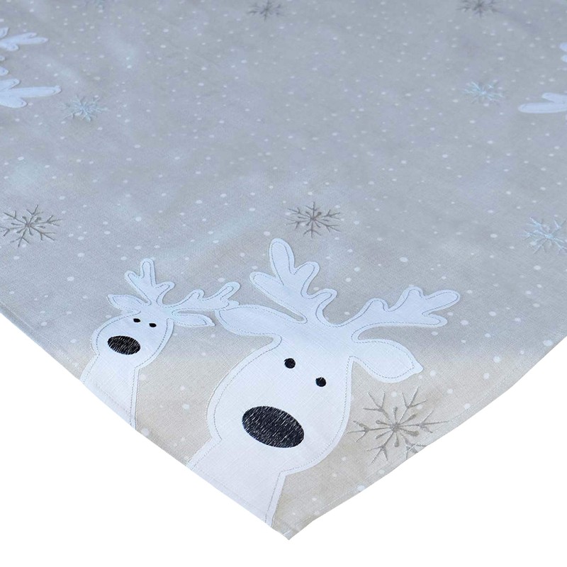 texpot Table Runner 40 x 140 cm Ecru White Silver