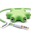 vhbw Audio Splitter 5-Way Jack Splitter AUX Green Compatible with