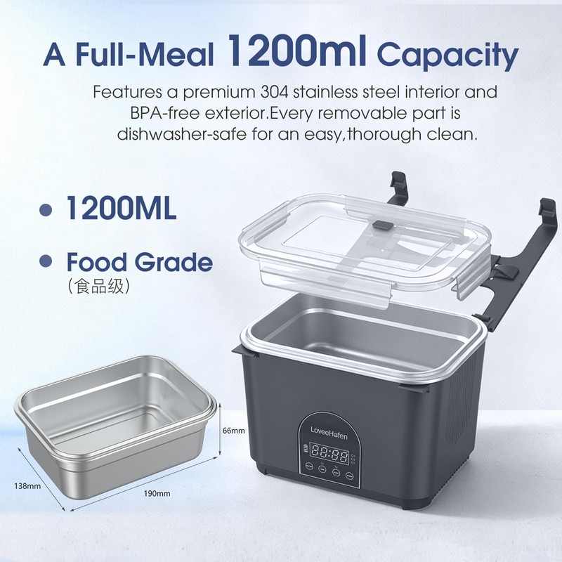 LoveeHafen 2026 Upgraded Cordless Electric Lunch Box, Cordless Rechargeable Food