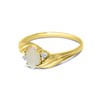 10k Yellow Gold Oval Opal And Diamond Ring (Size 9)