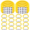 Landical 24 Pcs Cheerleader Gifts Stackable Clay Bead Cheer Bracelets