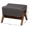 Baxton Studio Hanson Ottoman, One Size, Dark Grey/Walnut Brown