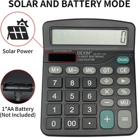 Gvolatee Gvolatee Taschenrechner, Tischrechner mit 12-stelligem großem LCD-Display, Mini-Taschenrechner Standardfunktion, Tischrechner mit großen Tasten, für Büro, Zuhause und Schule, Schwarz