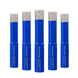 SHDIATOOL Diamond Drill Core Bits 3/8 Inch for Porcelain Tile Marble Ceramic Granite Bricks 10mm Diamond Hole saws for Hand Drills 5 Pieces