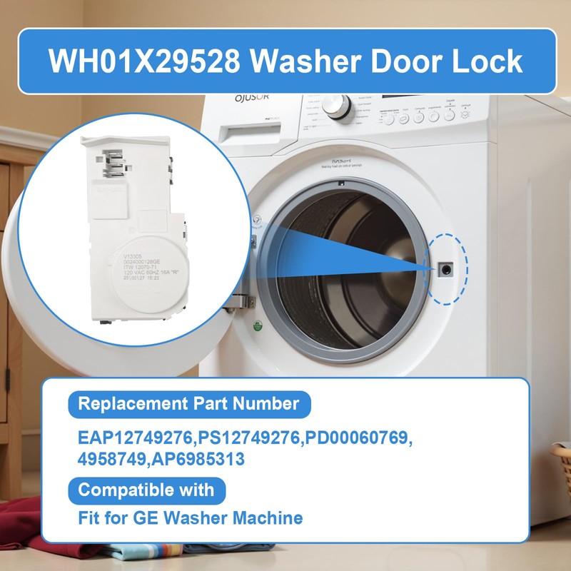 Upgrade WH01X29528 Washer Door Lock Compatible with GE General Electric