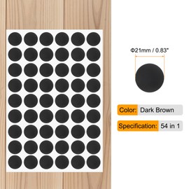 HARFINGTON 2 Sheets Screw Hole Covers Stickers 21mm 54 in 1 Self Adhesive Screw Covers Caps Waterproof Dustproof Sticker PVC for Wall Cabinets Desk Screws Furniture Repairing, Black