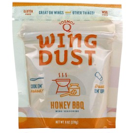 Kosmos Q Honey Bbq Wing Dust, Sweet & Smoky Chicken Wing Seasoning For Chicken, Popcorn, Ribs, Pizza & More, Sweet Honey Barbecue Flavor Dry Rub Seasoning Dust, Great For Grilling & Smoking, 6 Oz