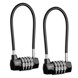 KeeKit 4 Digit Combination Padlock, Resettable Padlock with Steel Cable Rope, Waterproof Lengthened Gym Lock for School, Employee, Gym, Sports Locker, Gate, Case, Toolbox - 2 Pack