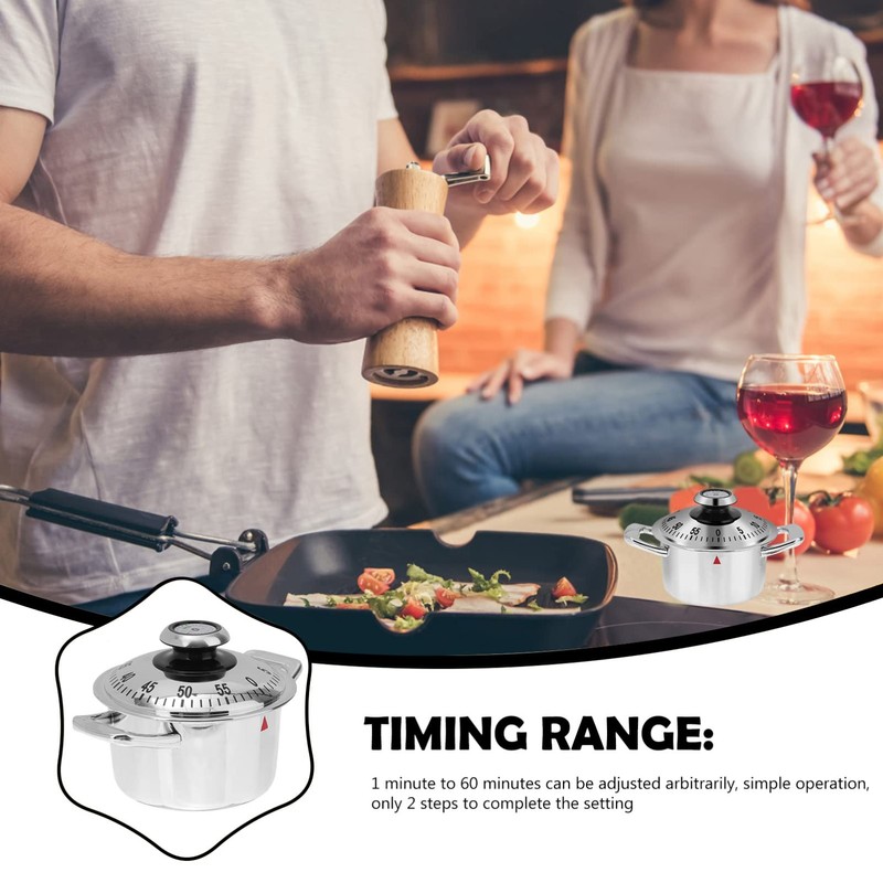 SOLUSTRE Mechanical Kitchen Timer Reminder Timer Mechanical Reminder Pot Shape