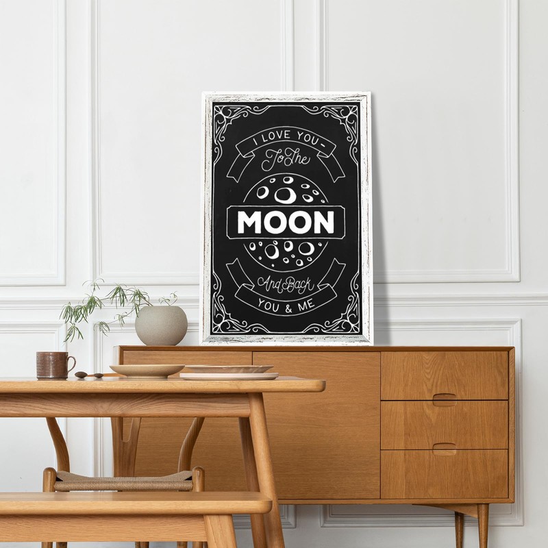 Chalk Board 36x24 Rustic Wood Framed Magnetic Blackboard for Wall