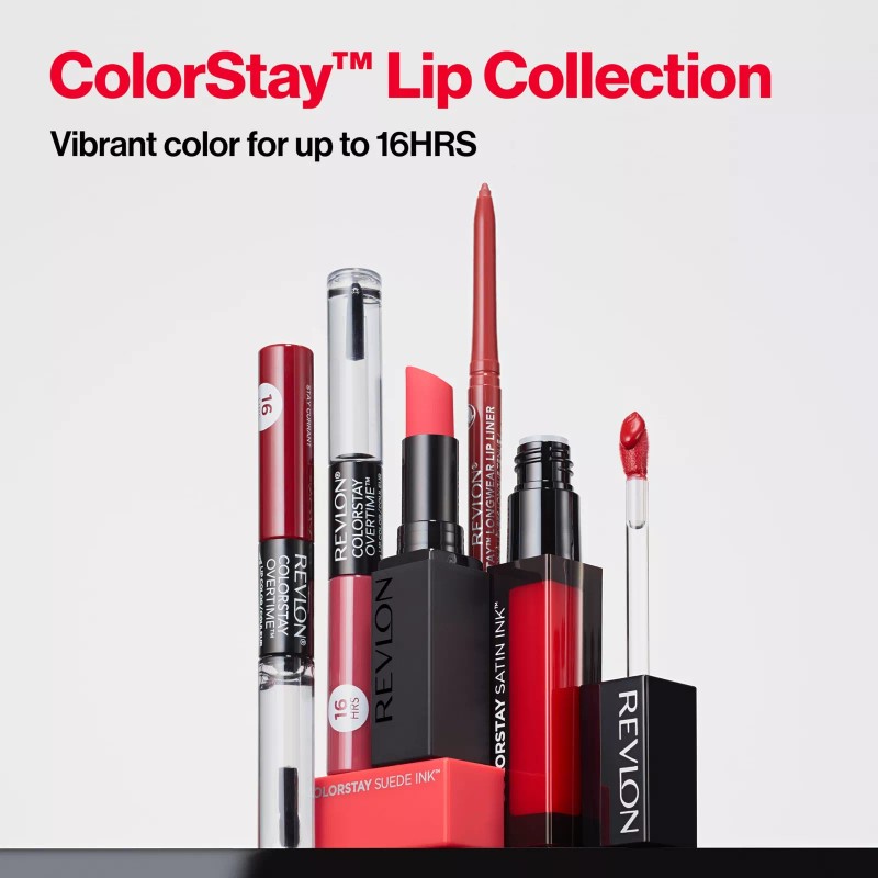 Revlon Liquid Lipstick, ColorStay Satin Ink, 035 Reigning Red, 0.17