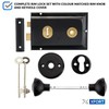 XFORT Rim Knob Set Black, Complete with A Rim Lock,