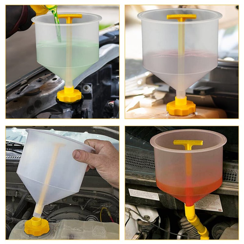 Eacam No-Spill Coolant Funnel Kit - 15Pcs Radiator Funnel Bleeder