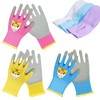 Bettinay 3 Pairs Kids Gardening Gloves and Ice Sleeves for