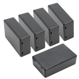 LeMotech 5 Pieces Plastic Project Boxes Junction Case for Electronic Project, Black 3.1 x 2.0 x 1.0 inch (80 x 50x 26 mm)