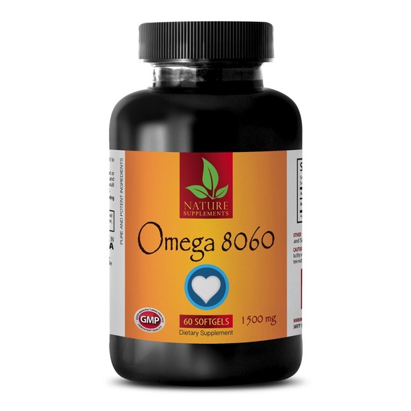 OMEGA 8060 Fish Oil - omega 3 6 9 fish oil - healthy hair, nail, skin - 1 Bottle
