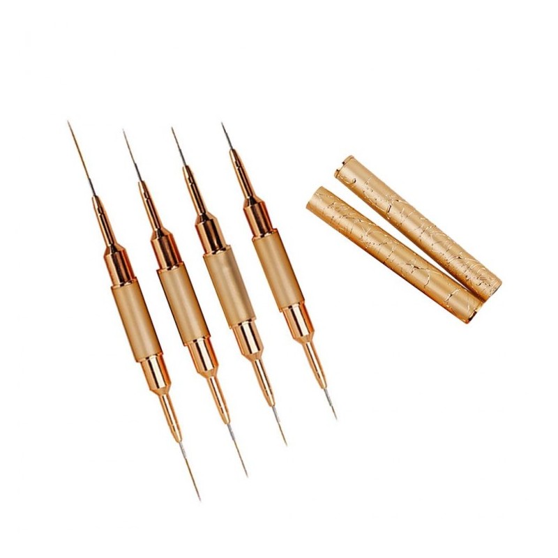 Pingshow18 Luxury Pocket Nail Art Brush Set - Dual 5-Piece
