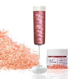 Sip and Shimmer Edible Glitter for Drinks – Drink Glitter for Cocktails, Wine, Champagne, Beverages – Food-Grade Cocktail Glitter Made in USA – Kosher, Nut-Free, Gluten-Free – Rose Gold Drink Glitter