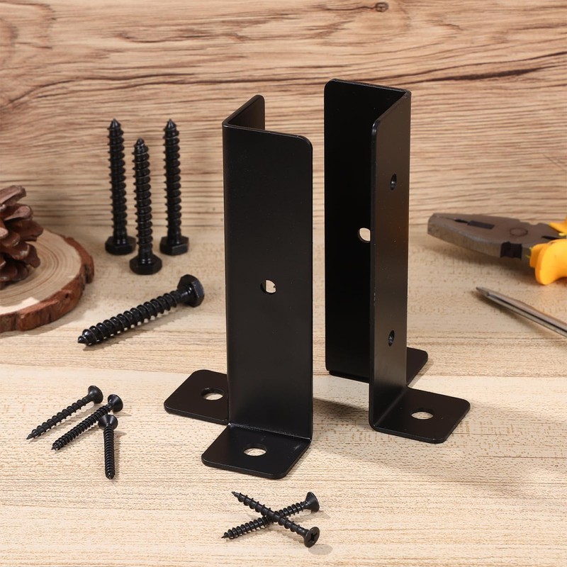 jojofuny 4pcs Heavy Duty Post Anchor Brackets Kit for 4x4