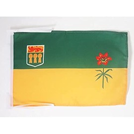 Saskatchewan Flag 18'' x 12'' cords - Canada - Canadian region of Saskatchewan SMALL flags 30 x 45cm - Banner 18x12 in - AZ FLAG