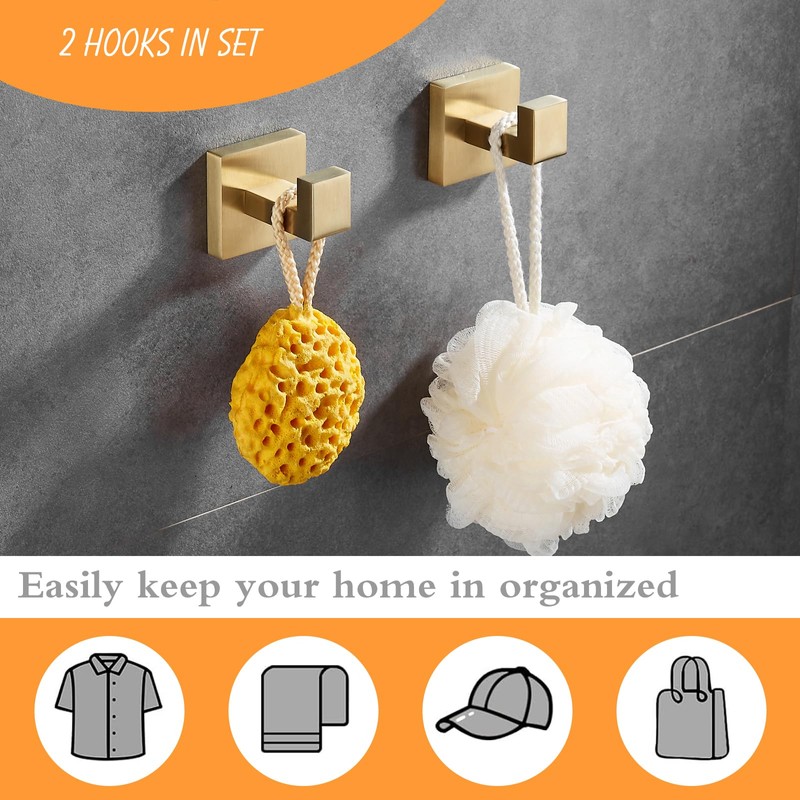 Beelee BA203BG-4 Bathroom Accessory Set, Gold Hardware Set - Towel