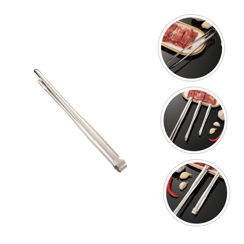 ULTECHNOVO 2Pcs Stainless Steel BBQ Tongs Reusable Kitchen Serving Clips