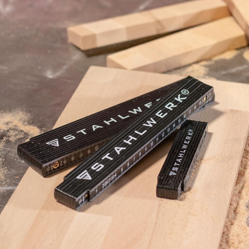 STAHLWERK Ruler Set of 3 2 Metres Precise Plastic Folding