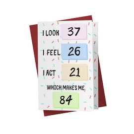 Karto Funny 84th Birthday Card for Men Women - Large 5.5x8.5 inch 84 Years Old Birthday Cards for Him Her - Feel