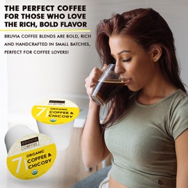 Bruvia Half Caff Chicory Coffee Pods - Premium Chicory Blend for Keurig K-Cup Brewer - 36 Count (Pack of 1)
