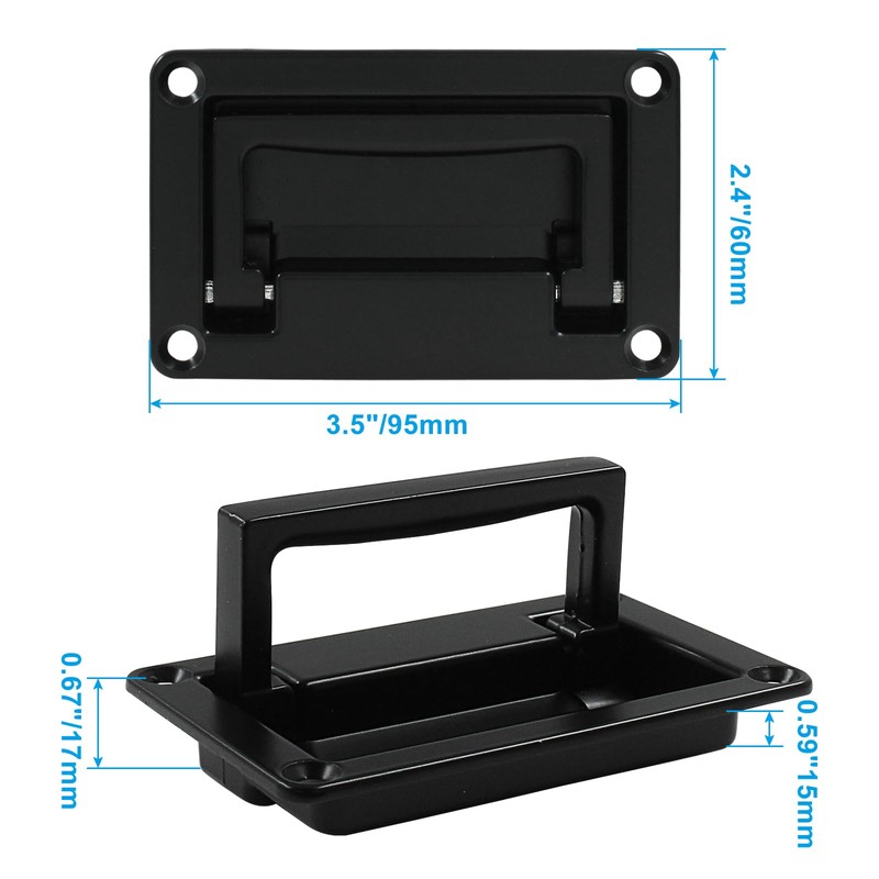 Zorfeter Black Recessed Pull Handles with Mount Screws, Hatches Pull