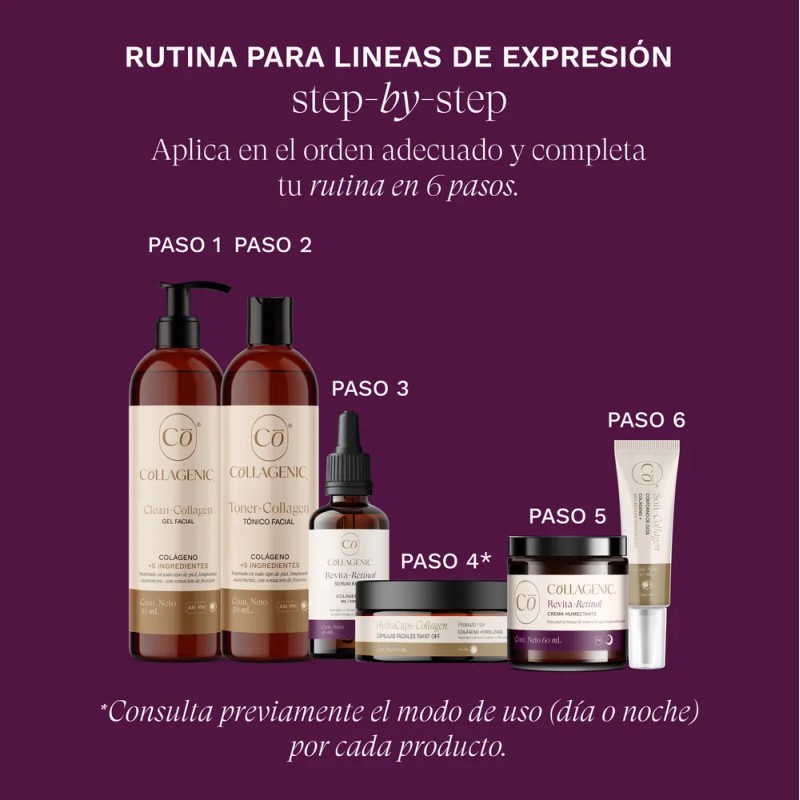 Crema Facial Antiarrugas Con Retinol Y Colágeno Hidrolizado Mixta
