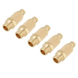 Brass Pneumatic Silencer, Pack of 5 Brass Pneumatic Silencer Air Flow Control 1/8 BSP Valve for Cylinder, Air Cylinder, Solenoid Valves