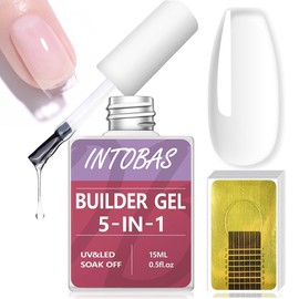 INTOBAS 5 in 1 Gel Nail Builder Kit Clear Builder UV Gel with 100 Shapes for Nails Strengthening and Decoration Repair Broken Nails 15ml