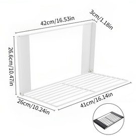 ROLIZOE Magnetic Multi-Purpose Organizer Shelf – Space-Saving Side Storage for Washing Machine, Fridge & Bathroom, Folding Towel Rack for Laundry Room & Camper Sink Area – White