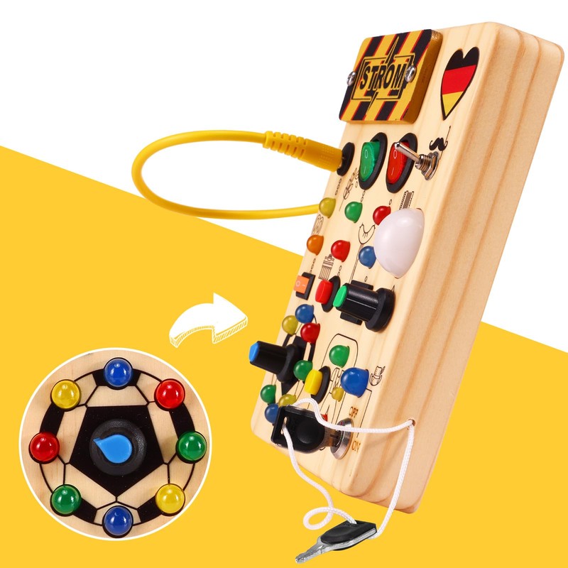 Ceoffo Montessori Toy Busy Board with LED