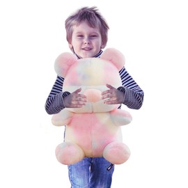 Tie Dye Bears Stuffed Animal Plush Toy - Plushie for Ages 3+ - Super Soft and Cuddly – Good for Girls and Boys, Employees, Collectors, Great Valentines Day Gift for Kids (Pink,9 inch)