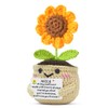 JETTOP Niece Gifts- Niece Birthday Gift Positive Crochet Sunflower Gift