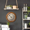 DayClocks Classic Week-Day Wall Clock with Solid Wood-Round Frame –