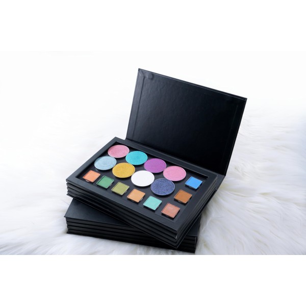 Coosei Magnetic Eyeshadow Palette, 4 Layers Magnetic Makeup Palette Book Shape Large Empty Makeup Storage