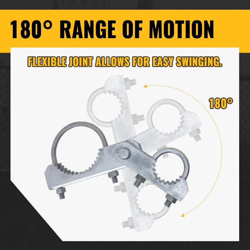 VIVIDA Chain Link Gate Hinge, 180 Degree Hinge for Chain